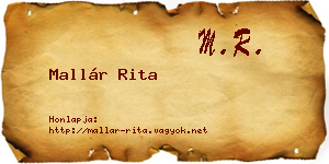 Mallár Rita névjegykártya